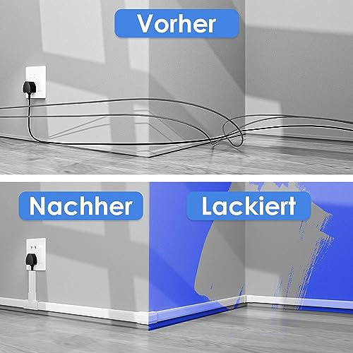 kinkaivy Kabelkanal, 2.4M (6 Stück - 30x17 mm) Kabelkanal Selbstklebend Weiß, PVC Kabelkanäle TV… – Ansicht 5