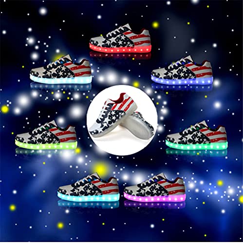 Image of YuanRoad Unisex LED Light Up Shoes with USB Charging Glowing Luminous LED Sneakers