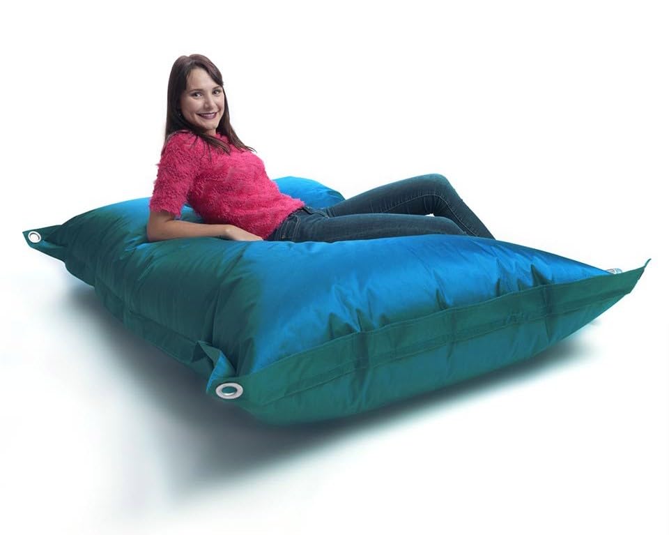 LIVEDECO - Housse Vide Pouf Géant XL Imperméable Extérieur Outdoor Turquoise RAW BiG52