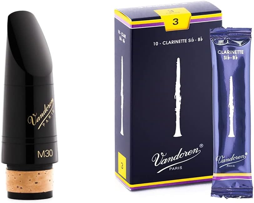 Vandoren CM318 M30 Bb Clarinet Mouthpiece and Vandoren CR103 Bb Clarinet Traditional Reeds Strength 3
