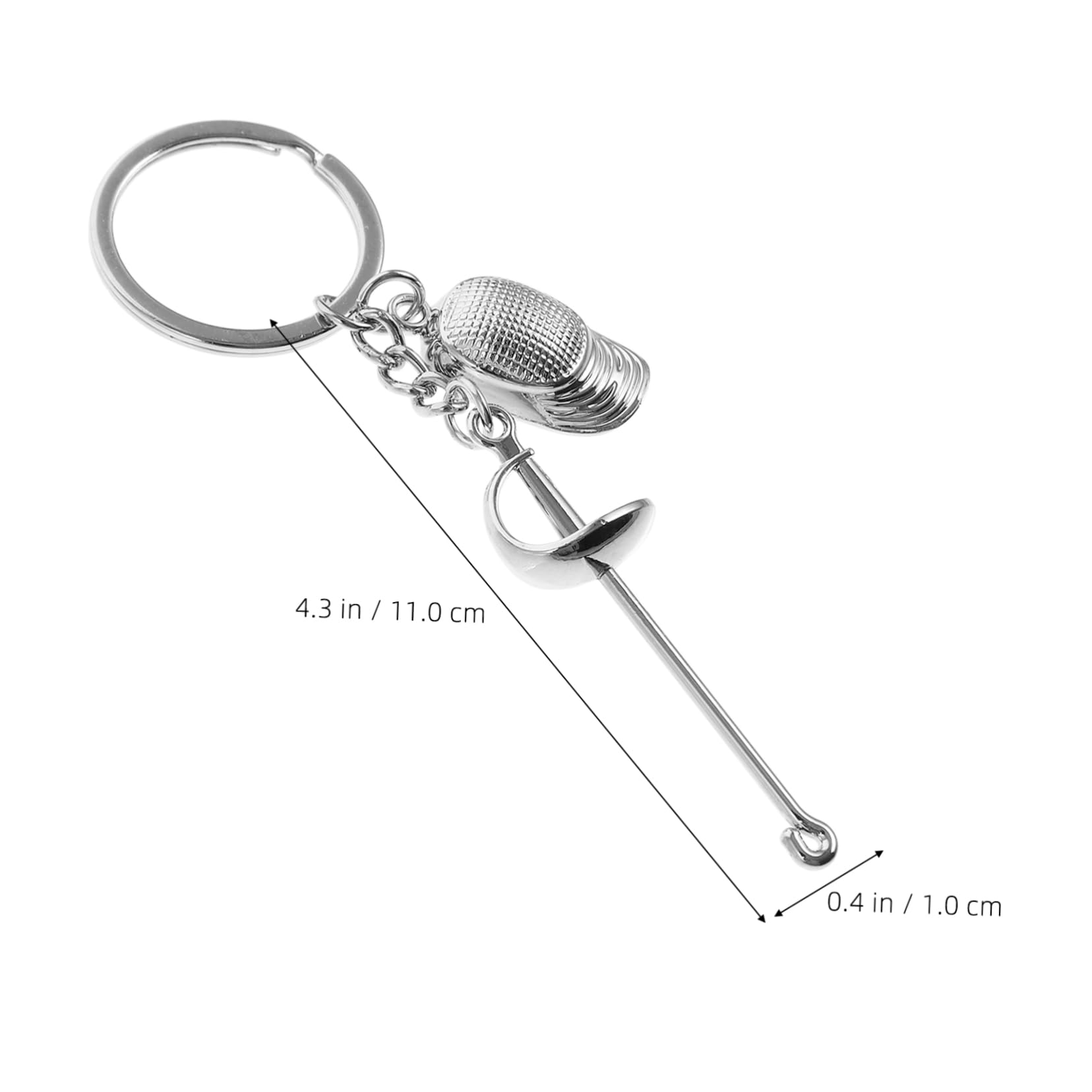 balacoo Fencing Key Ring Decorative Small Keychain Portable Fencing Keychain for Sports Fans Fencing Foil