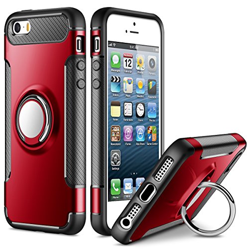SAMONPOW Kickstand Cover for iPhone 5 Case iPhone 5s Case Slim Fit Hybrid