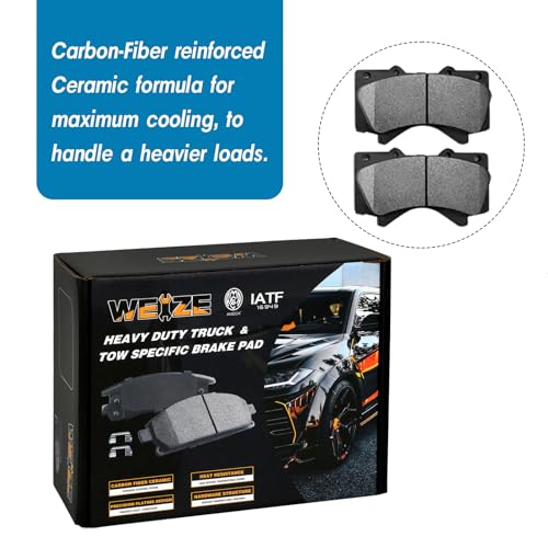 Weize BRP-DSTT0719 Front And Rear Truck & Tow Brake Kit, Carbon Fiber Ceramic Brake Pads & Drilled/Slotted Brake Rotors thumb #2