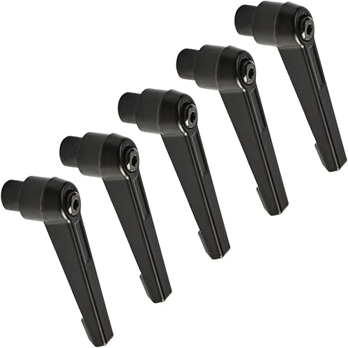 Miniatura 69 de Othmro 2 piezas de palanca de sujeción con rosca M8 Palanca de trinquete, aleación de aluminio ajustable con botón de bloqueo con perno roscado 2