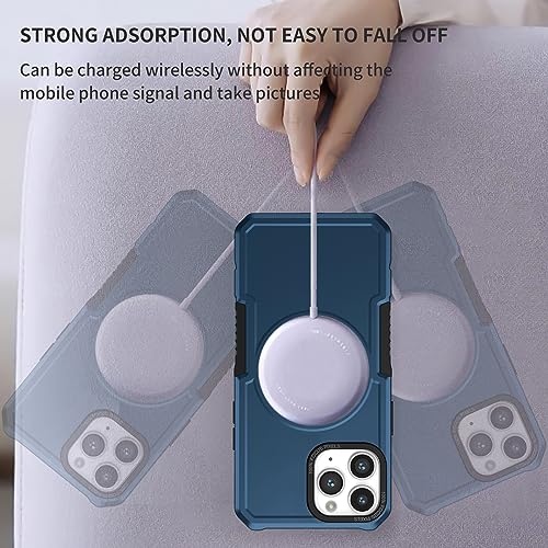 Coque antichoc iPhone 11 Pro MagSafe fine avec finition mate bleue