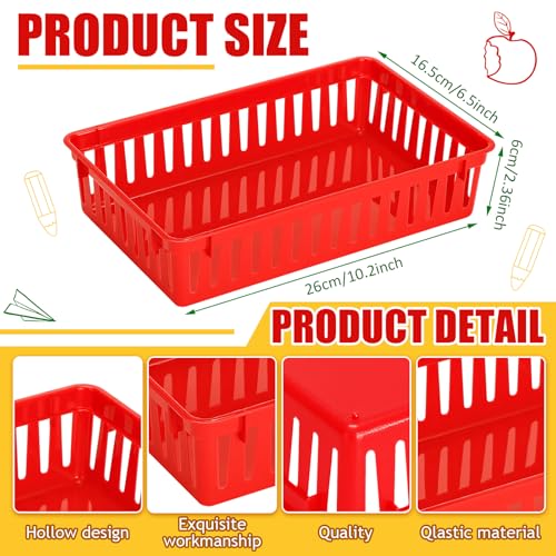 Wenqik 32 Pcs Classroom Storage Baskets Plastic Baskets Organizer Colorful Crayon Pencil Container Small Trays for Organizing Classroom Storage Bins for Paper Desk School 10.2 L x 6.5 W x 2.4 H by Wenqik - Image 2