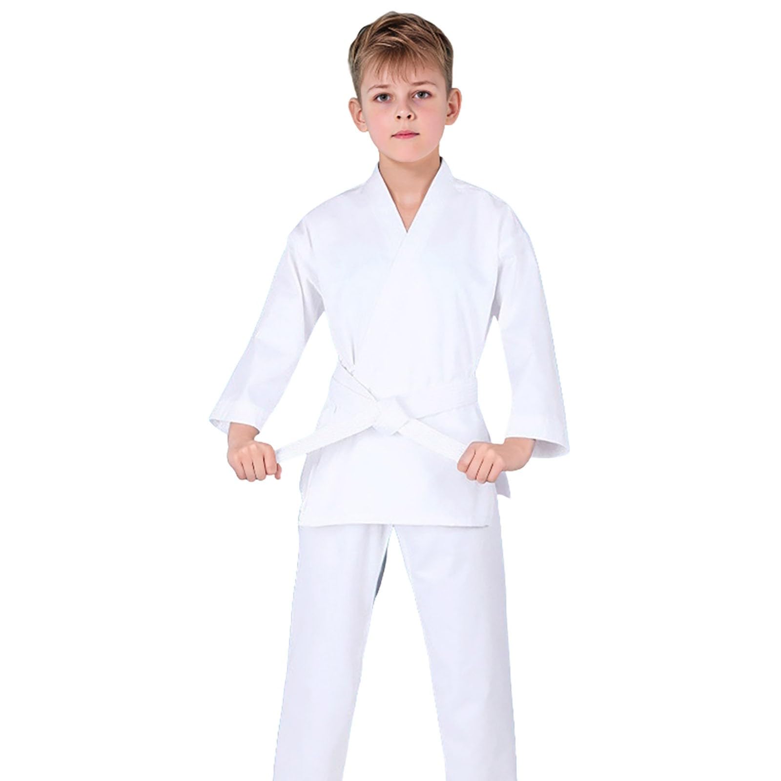 Conjunto de entrenamiento de karate completo para niños con cinturón y pantalones