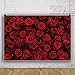 Laeacco Vintage Red Rose Flower Wall Backdrop 12x8ft Romantic Floral Flowers Photography Background Valentine Mother's Day Bridal Shower Wedding Happy Anniversary Party Decor Wallpaper Photo Studio