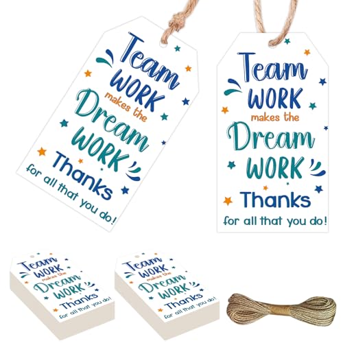 Serencatcher 50pcs Employee Appreciation Gift Tags, Team Thank You Tags