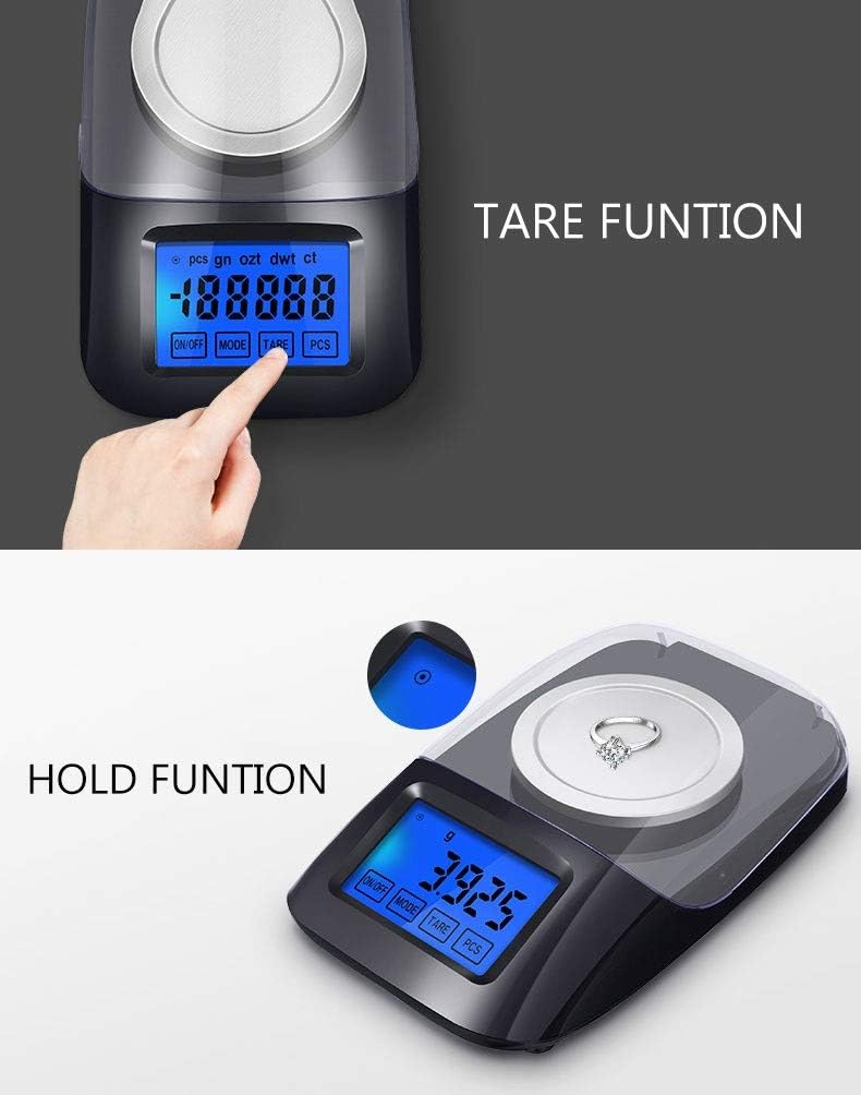50G/0.001G Precision Electronic Scale Mini Pocket Scale Portable Jewelry Weighing Smart Scale Laboratory Balance,
