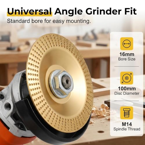 Image of 3 PCS Wood Grinding Disc Set for Angle Grinder,Tungsten Carbide Wood Carving Wheel Attachments for 4 inch&4.5 inch Grinders,Wood Shaping Sanding Polishing Grinding Disc Woodworking Surface Finishing (Mix)