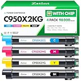 C950X2KG C950X2CG C950X2MG C950X2YG Toner Cartridge Set 4-Pack Replacement Compatible with Lexmark C950 X950 C952 X952 X954 C950de X952dte X950de X954dhe Laser Printer Ink Black Cyan Magenta Yellow