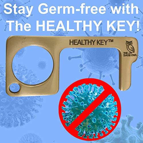 Healthy Key Brass Door Opener - Keychain Touch Tool - Use This EDC Door Opener and Stylus Keychain to Avoid the Need for Constant Hand Cleaning - 1 Pack of 2 - The Sage Owl - Thumbnail 6