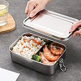 Palmcee Stainless Steel Lunch Box - 1400ML Bento Box Lunchbox Food Storage Containers with Lock Clip, Portable Lunch Snack Boxes for Camping Travel School | Bpa Free, Freezer & Dishwasher Safe - Image 5