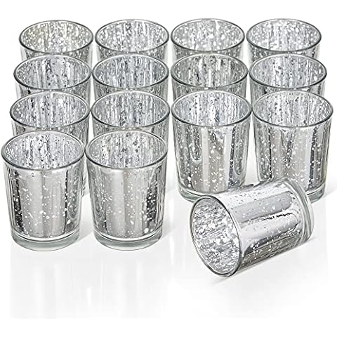 THE TWIDDLERS Silver Glass Tea Light Holders Cover