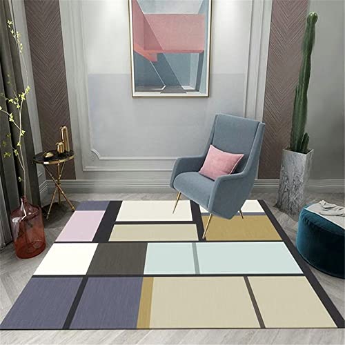 Tapis de salle d'étude rectangulaire jaune durable lavable 40x60 - 2