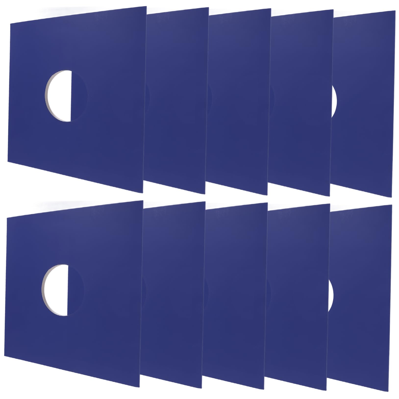 Funda Protectora de Álbum de Discos de Vinilo 12 Pulgadas Azul | Papel Kraft, Paquete de 10 Unidades, Cubiertas Exteriores con Orificio, Formato de Disco