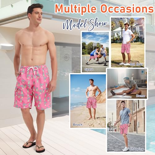 Image of Mens Swimming Trunks Swim Trunks Quick Dry Swim Shorts with Mesh Lining Funny Swimwear Bathing Suits