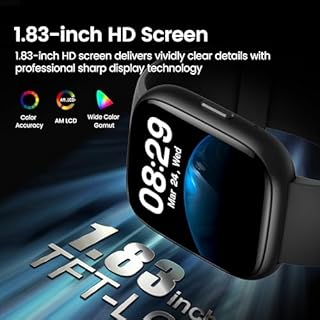 Smart Watch with Alexa Built-in, 1.83" HD Fitness Watch with Bluetooth Calling, New Smartwatch with Heart Rate/Sleep Monitor/Stress, 110+ Sports Modes, IP68 Waterproof Activity Tracker for Android iOS