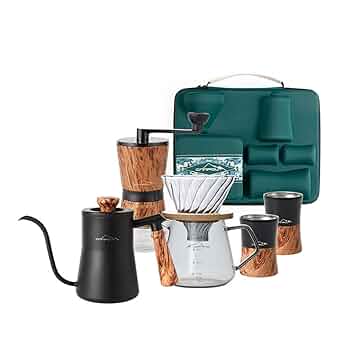 【新品未使用】携帯型一体ケース付き　コーヒードリップセット Amazon | Molioon コーヒー ドリップ 器具 セット アウトドア