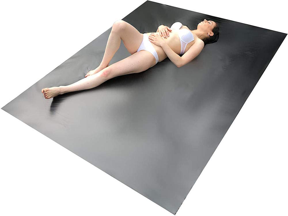 Imperméable Huile Massage Sexuel Housse de Drap PVC Vinyle Adulte Feuilles Sexy Jeu Reine Roi Literie Draps-Rouge 2,2 * 2 m