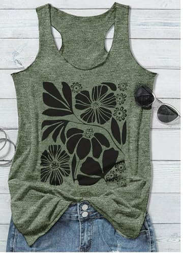 Womens Mandala Vintage Graphic Racerback Tank Tops Summer Casual Loose O-Neck Tanks Vest Vacation Classic-Fit Shirt Cami3