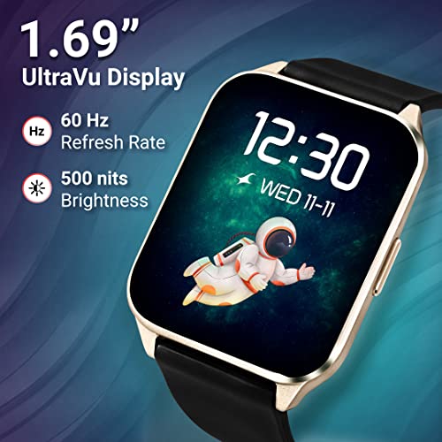Image of Fastrack Reflex Beat+ 1.69 inch UltraVU Display Smartwatches Rakhi Gifts for Brother & Sister (Black-Rose Gold & Wine Red)