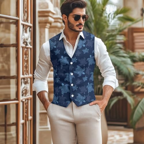 V-Neck Western Vest for Men's Suit Vests Business Dress Vest Slim Fit Button Sleeveless Waistcoat2