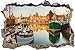 Produktbild Pixxprint 3D_WD_2097_92x62 Schöner Hafen in Danzig - Polen Wanddurchbruch 3D Wandtattoo, Vinyl, bunt, 92 x 62 x 0,02 cm