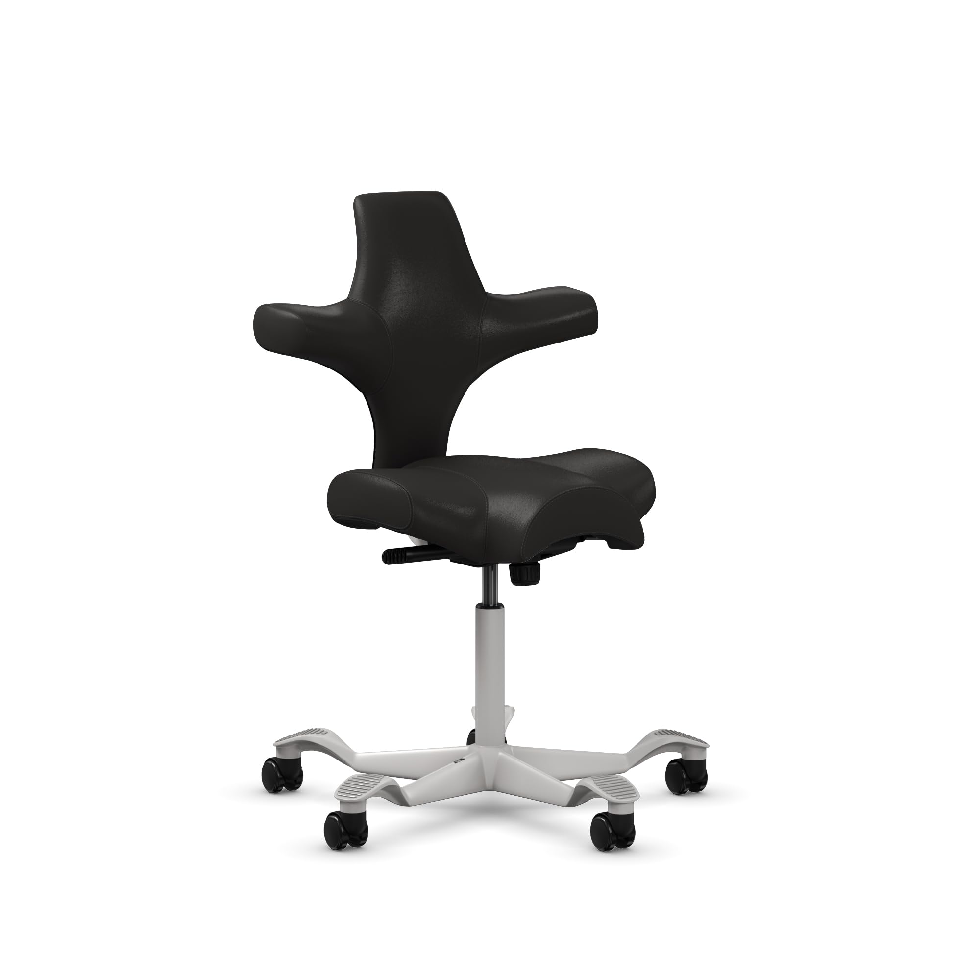 HAG Capisco Standard Chair-Silver Frame-Upholstered Black Vinyl