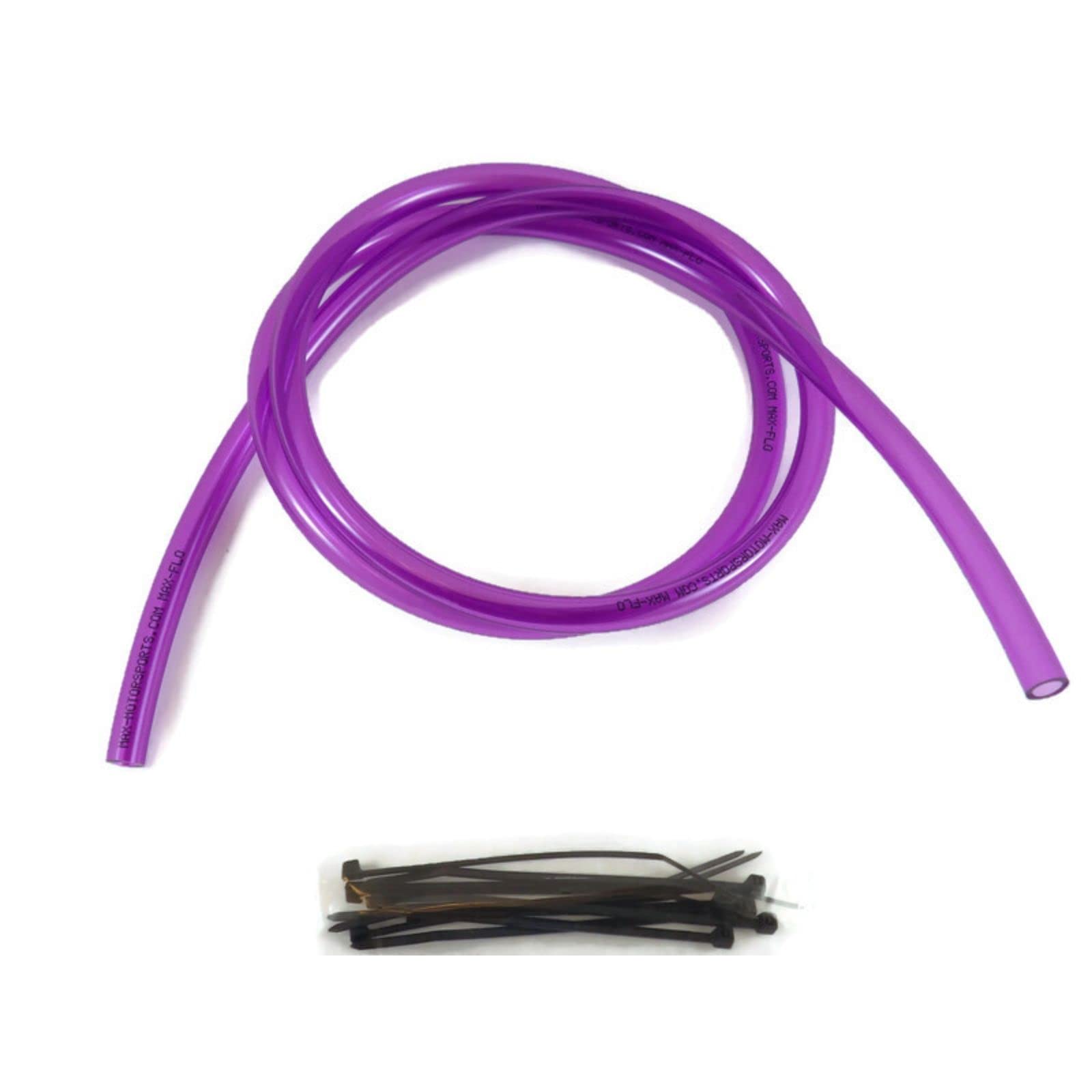 4' ft x 3/16" ID (4.8mm) x 5/16" OD Fuel Hose Line Mx ATV Dirtbike Max-Motorsports (Clear Purple)