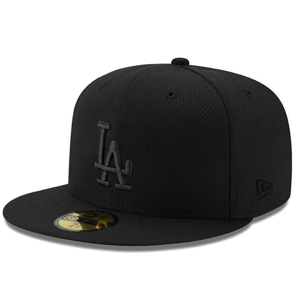 New Era LA Los Angeles Dodgers 59FIFTY Black on Black BOB Diamond Era Fitted Cap, Hat
