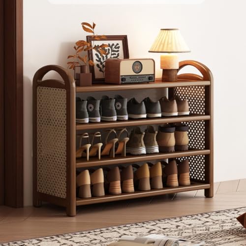 Étagère à chaussures en bambou au design écologique épuré