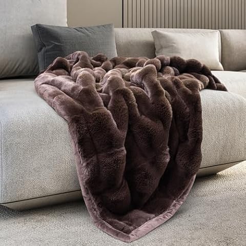 Mon Chateau Faux Fur Throw Blanket Cover