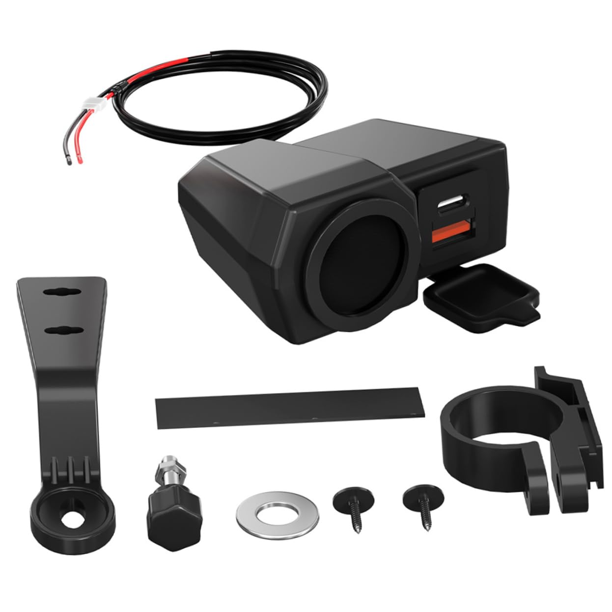 VINTORKY Motorcycle Charger Dual Ports Handlebar Adapter v Phone Car Battery Compatible