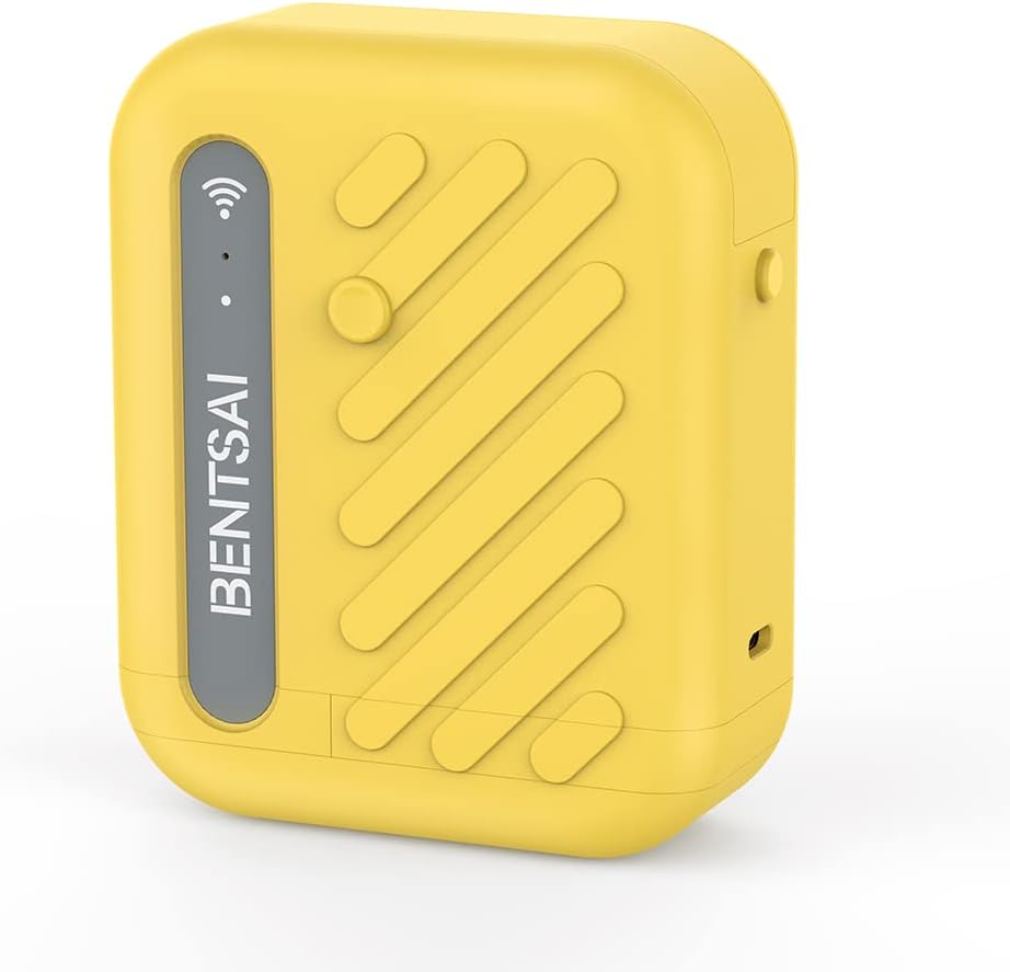 BENTSAI B10 Mini Handheld Portable Printer Mobile Inkjet Wirless WiFi Printer with iOS/Android APP DIY Printing Quick Dry QR-Code Barcode Date Logo Batch Number Print on Cartoon Wood Paper (White)