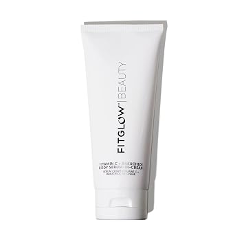 Fitglow Beauty Vitamin C + Bakuchiol Body Serum-in-Cream | Anti-Aging Body Skincare | Smooths, Firms & Hydrates for Radiant Skin | Plant-Based Retinol Alternative | 200ml / 6.8oz