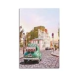 YIBIN Vintage-Reiseposter Montmartre-Poster, dekoratives 