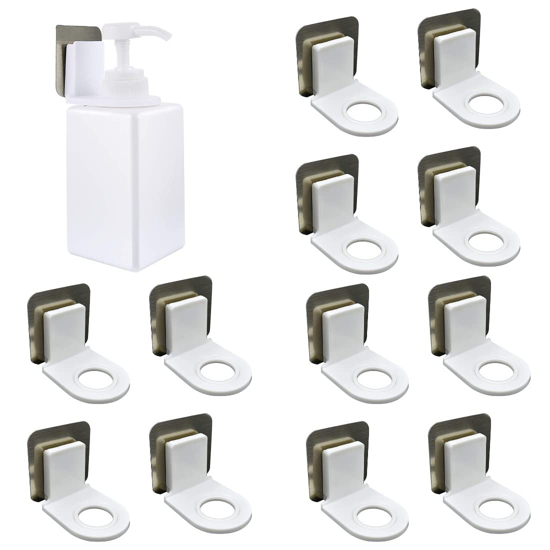Biltoxi Shower Gel Bottle Rack Hook Self Adhesive Wall Mounted Shampoo Holder Hook Shower Gel Bottle Rack Hanger Liquid Soap Shower Holder for Wall Kitchen Bathroom Toilet (Pack of 12) (B0BNLGPQ69) Amazon Price History, Amazon Price Tracker