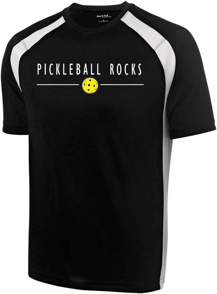 Pickleball Rocks Black/White Performance Short Sleeve