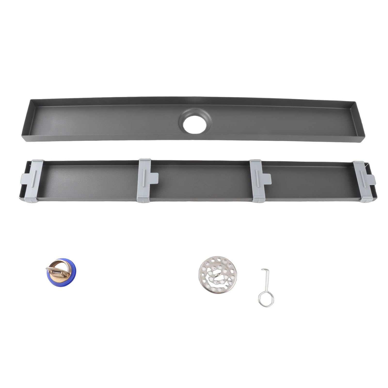 Aramox Drenaje Lineal Desagüe de Ducha Lineal de Acero Inoxidable 304 Sello de Agua Profunda de 60 Cm Núcleo de Cobre Desagüe de Piso Rectangular Engrosado para Baño Cocina Garaje Sótano