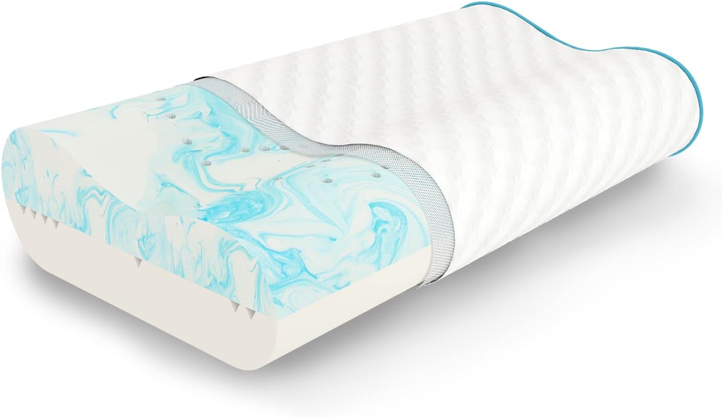40% Off Discount Bedsure Contour Memory Foam Pillow, Neck Support Pillow Bedsure Contour Memory Foam Pillow - Orthopedic Cervical Pillows for Neck Pain with Cooling Nylon Cover - Breathable Neck Soft Pillow for Side, Back Sleepers (Standard, 24x13x4/3.5 inches)