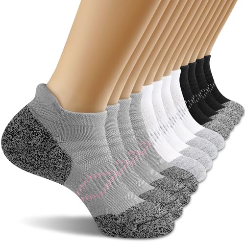 OGW Running/Hiking/Athletics Ankle Socks for Women 5/6 Pack- Thick Cushioned Sock with Arch Support and Moisture-Wicking