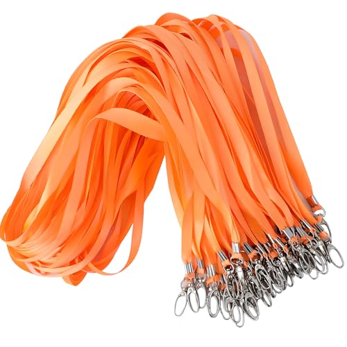 Lot de 50 Cordons Tour de Cou, Cordons pour Badge D'identité avec Crochet Pivotant, Lanières de Cou, Courroie Cordons de Cou Lanyard pour Porte-clés Porte...