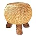 DYPXG Pouf Repose-Pieds Rond,Petit Repose-Pieds Ottoman,Repose-Pieds avec 4 Pieds en Bois pour Salon - Tabourets Bas en Rotin Ménagers pour Remplacement de Chaussures