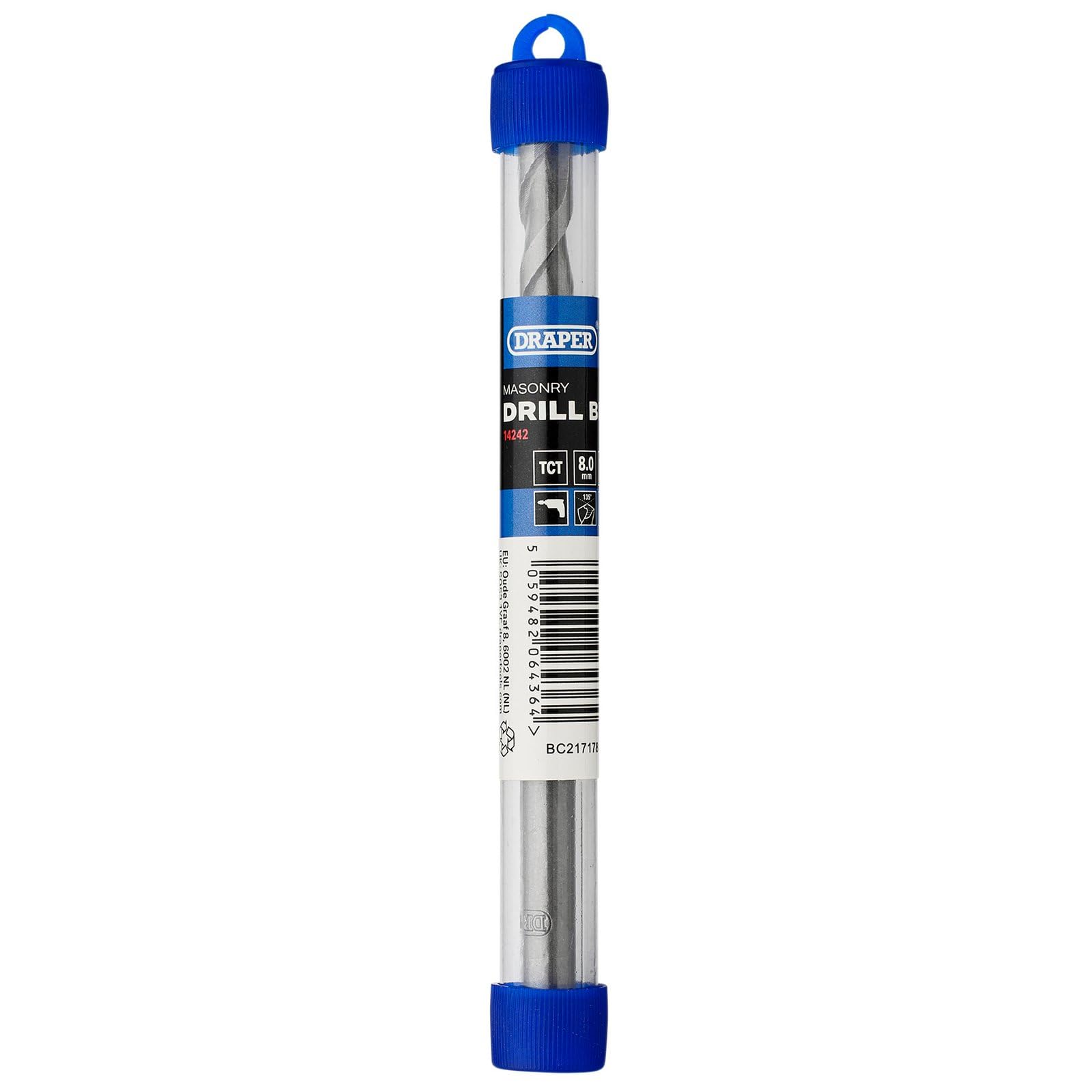 Draper TCT Masonry Drill Bit, 8.0 x 120mm - 14242 - for Concrete Brick, Stone, Slate and Masonry, Grey - Image 2