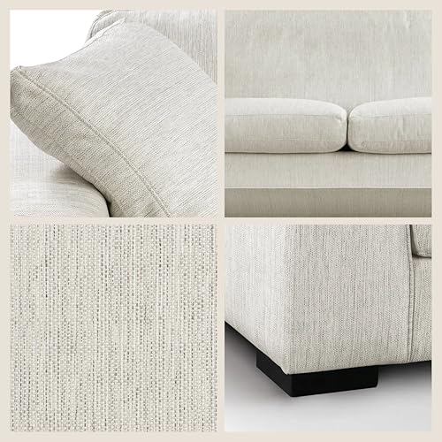Image of Poly & BARK Capri 99 inch Sofa - Upholstered in Performance Fabric, Square‑Arm Design with Loose Cushions and Solid Frame - Fully Assembled, Stylish Comfort for Living Spaces