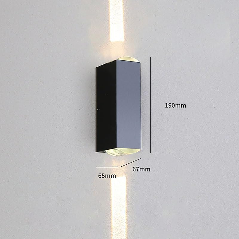 Image of Outdoor Wall Light, 20W LED Up Down Sconce, IP65, 3000K, Black | 20W Integrated LED Up Down Wall Light, IP65 Weatherproof, 3000K Warm White