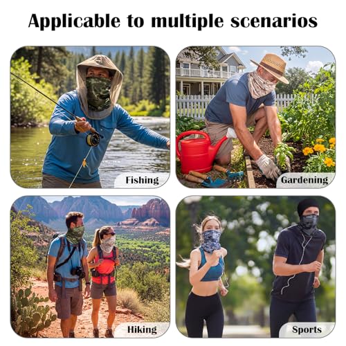 Image of Geyoga 2 /4 Pack Cooling Neck Gaiter Summer Breathable Balaclava Face Mask with Mesh Holes UV Protection Sun Scarf Men Women