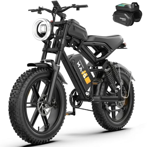 Image of 1500W Peak Electric Bike for Adults, 20 inch x4.0 Fat Tire Ebike, Class 2 Moped Style All-Terrain Electric Bicycle with Advanced Suspension, UL 2849 Certified Removable Battery